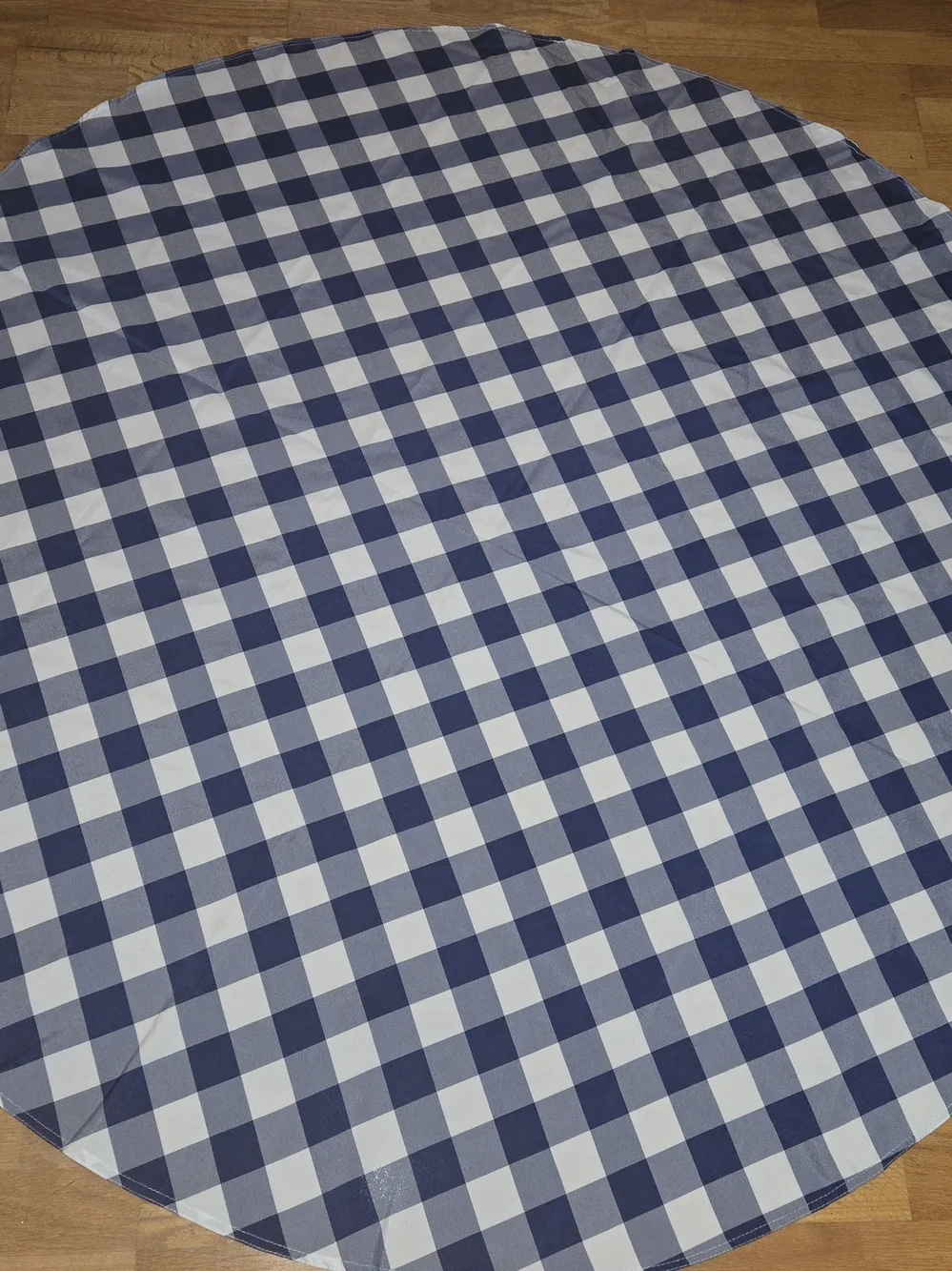 2 Navy and White Gingham/checkered Round Tablecloths. 60